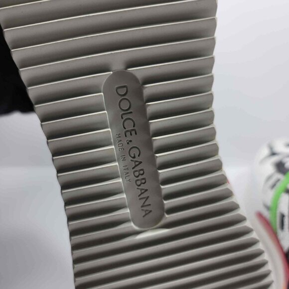 Dolce & Gabbana Multicolor Sequin And Leather Low Top Sneakers - Picture 8 of 8